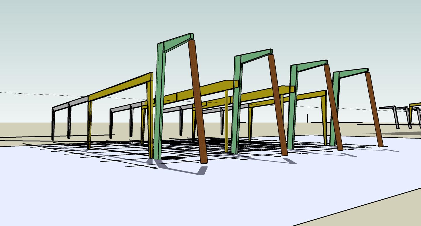 La structure en cours de montage.