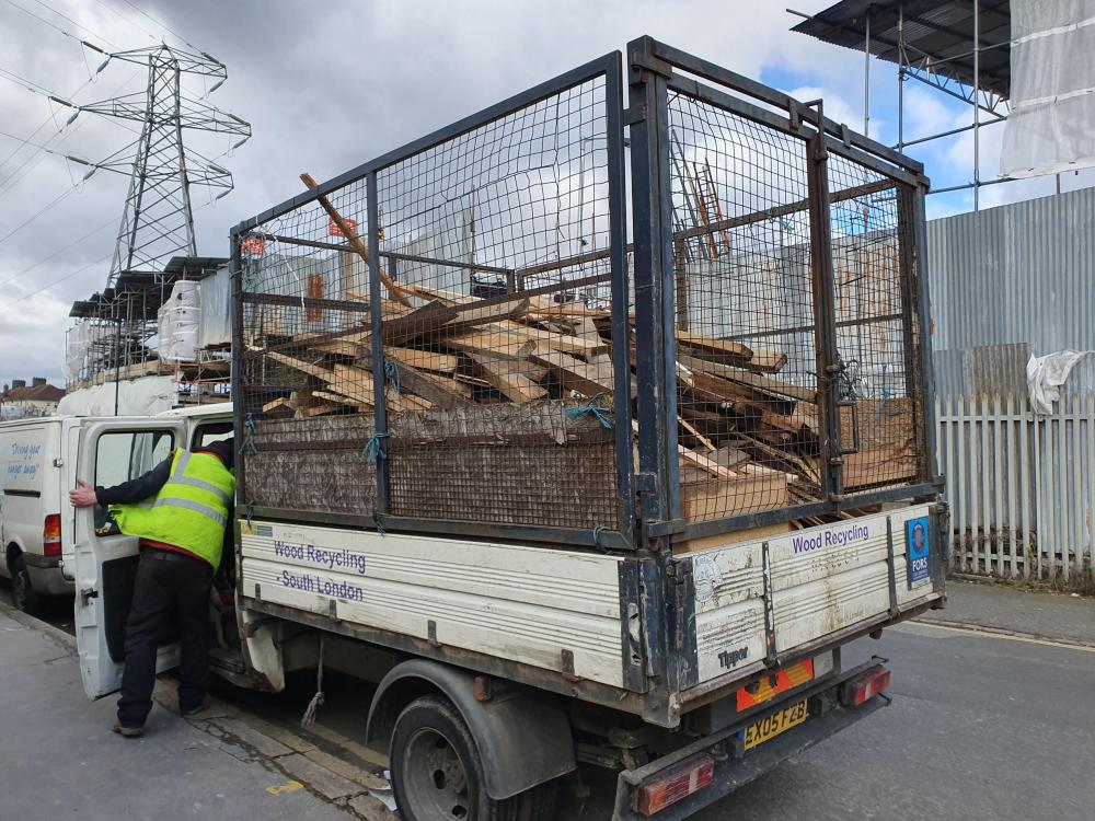 car full of wood rot for biomass 